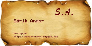 Sárik Andor névjegykártya